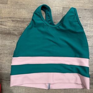 Teal and Pink five dancewear sports bra dance workout top